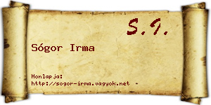 Sógor Irma névjegykártya