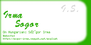 irma sogor business card